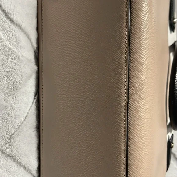 Kate Spade Two-Tone Satchel in Cream and Black - Picture 3 of 7
